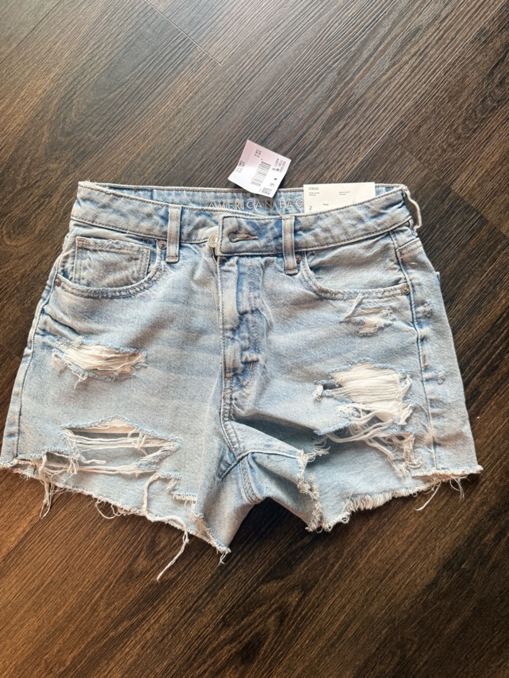American Eagle Outfitters Light Blue Distressed Denim Cutoff Shorts